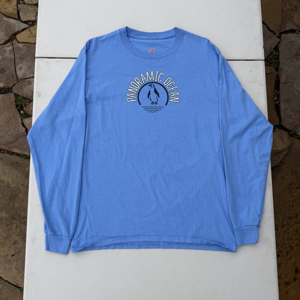 Panoramic Ocean Penguin Long-Sleeve Tee